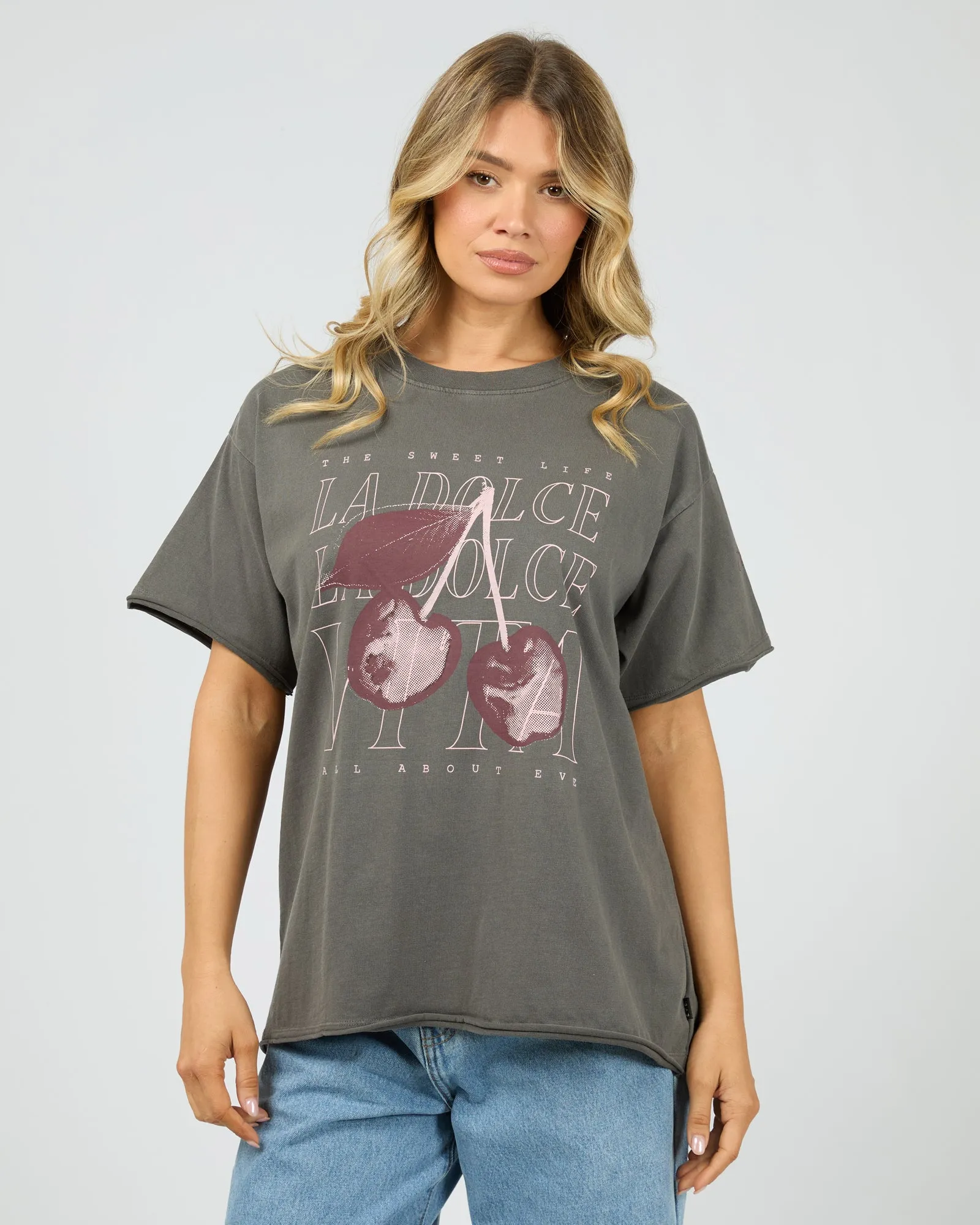 Dolce Relaxed Tee Charcoal sold by All About Eve