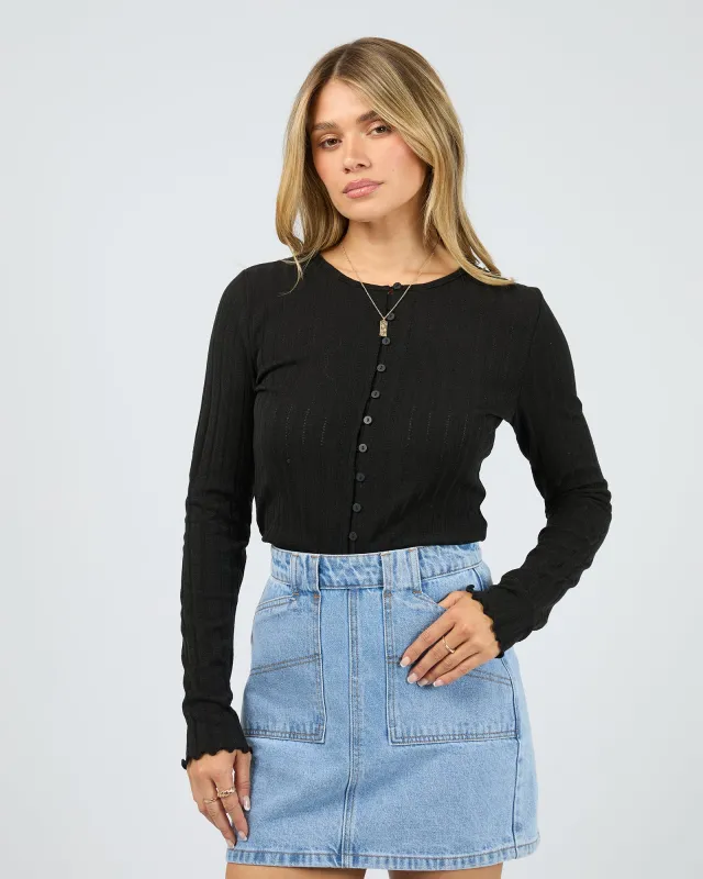 Tarni Knit Top Black made by All About Eve