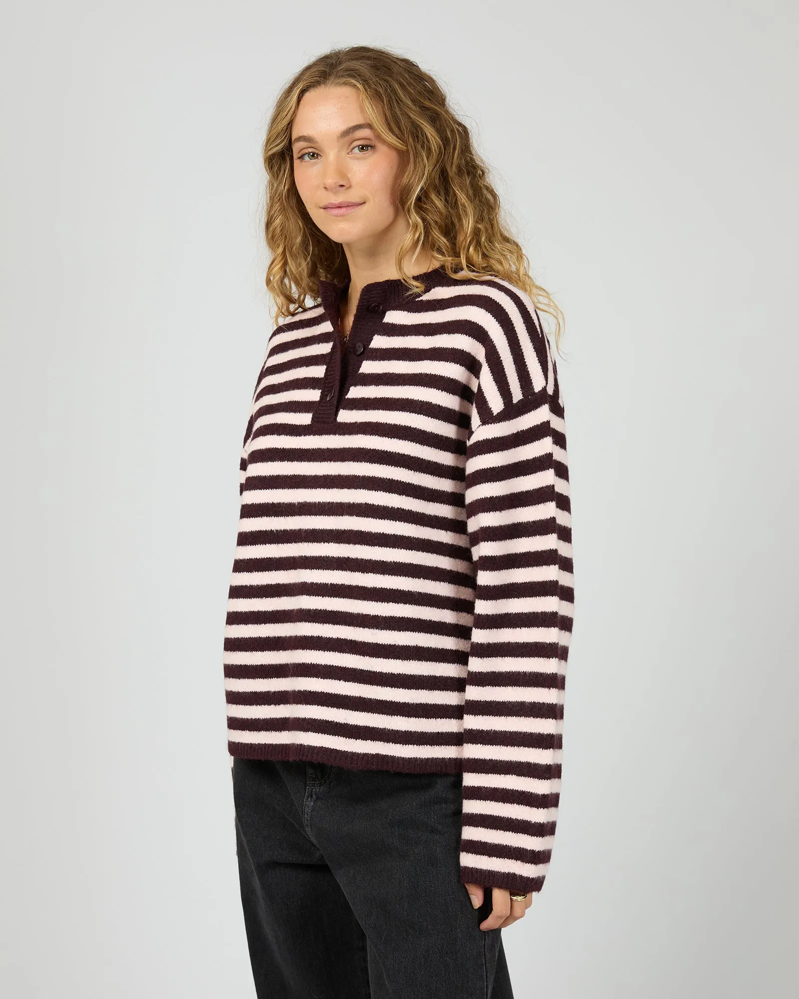 Flossie Stripe Knit Wine sold by All About Eve product image thumbnail 4