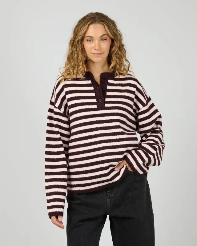 Flossie Stripe Knit Wine made by All About Eve