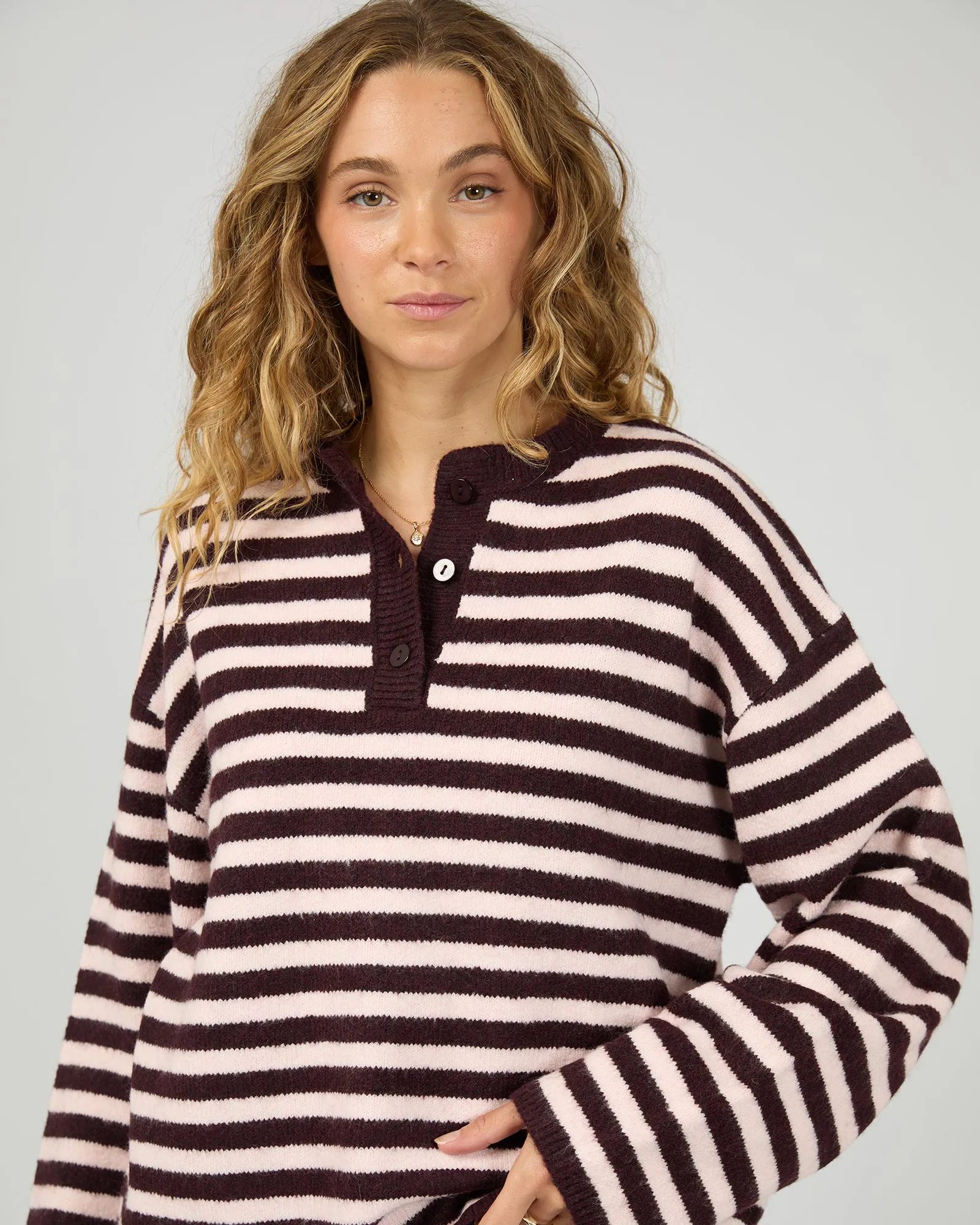 Flossie Stripe Knit Wine sold by All About Eve product image thumbnail 5