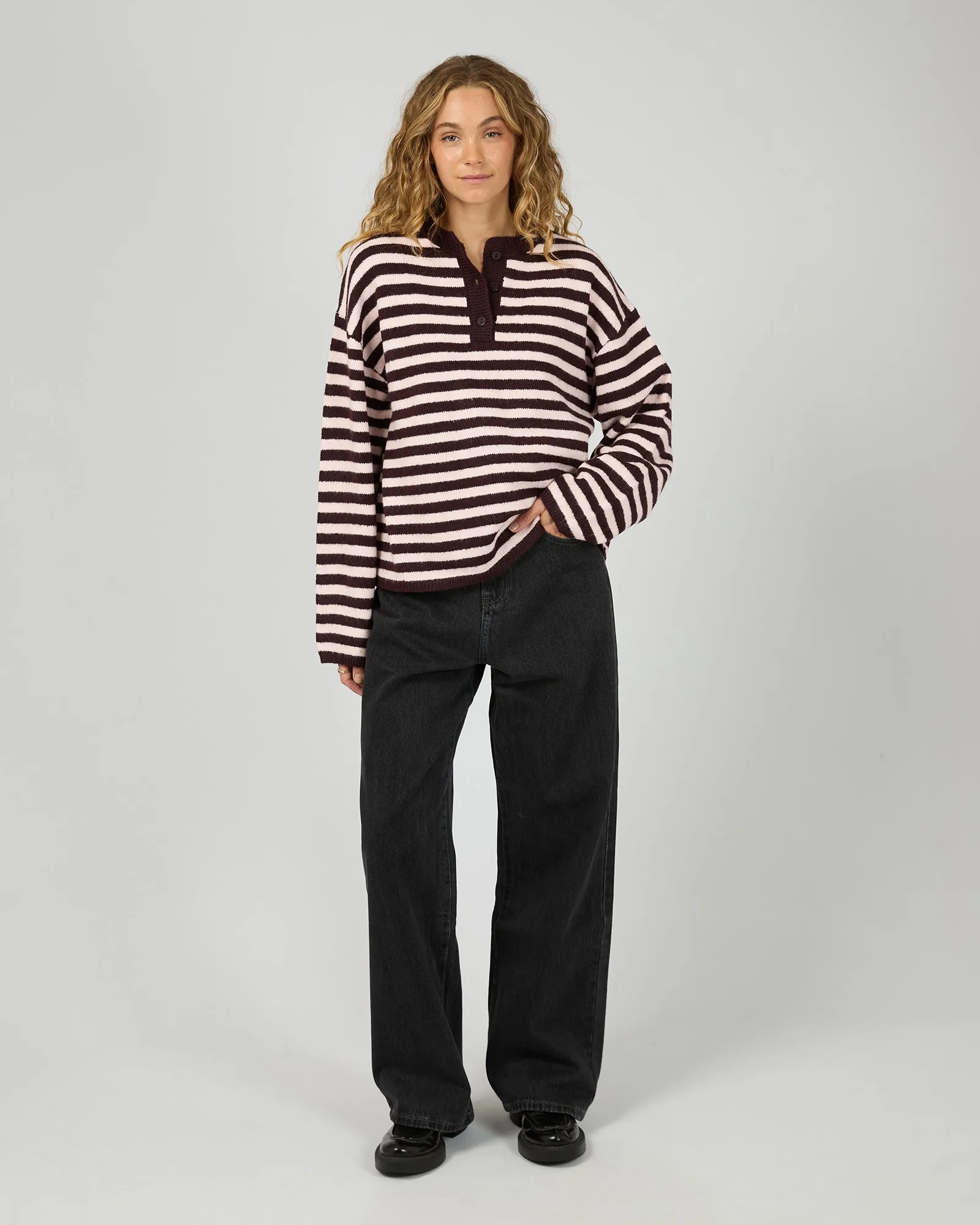 Flossie Stripe Knit Wine sold by All About Eve product image thumbnail 2