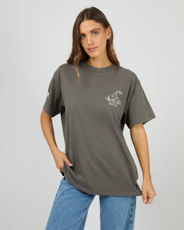 Cherry Pie Relaxed Tee Charcoal made by All About Eve