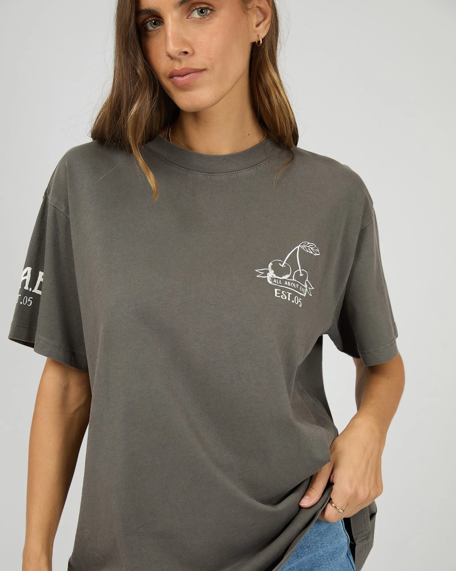 Cherry Pie Relaxed Tee Charcoal sold by All About Eve product image thumbnail 5