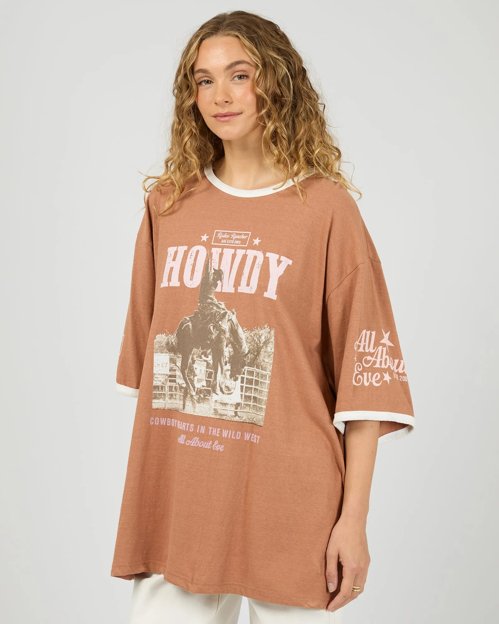 Howdy Oversized Tee Cinnamon sold by All About Eve product image thumbnail 4