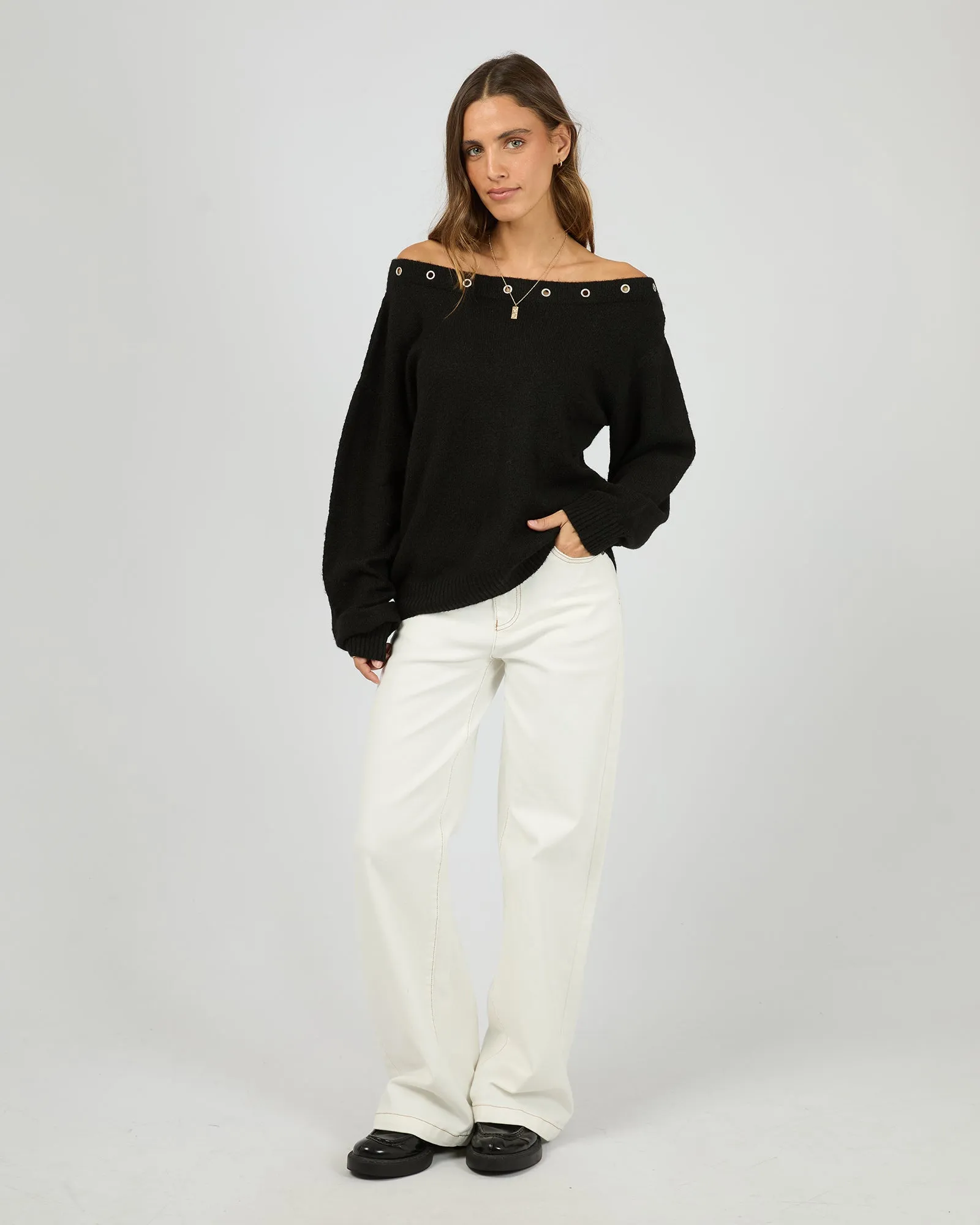 Lua Long Sleeve Off Shoulder Top Black sold by All About Eve product image thumbnail 2