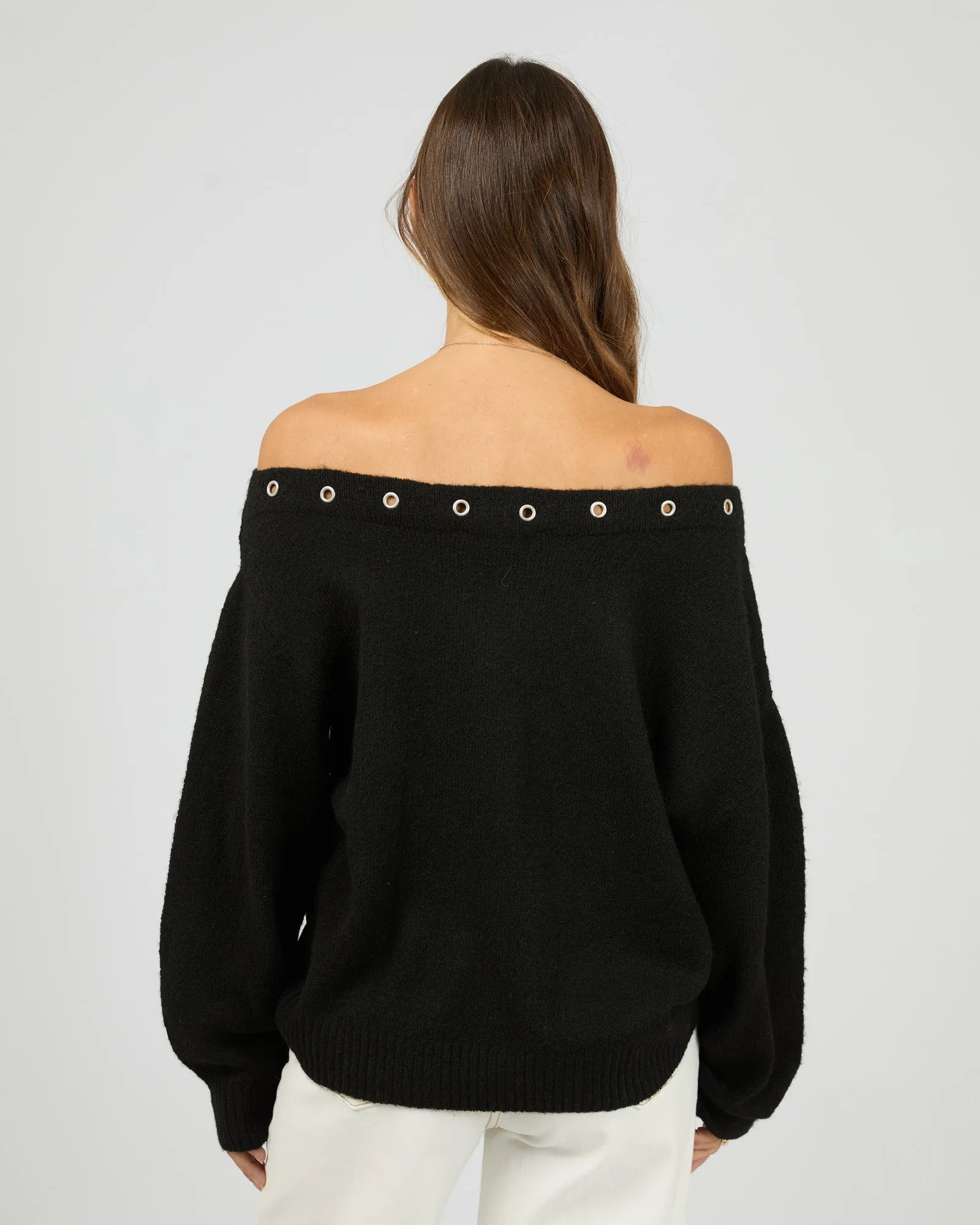Lua Long Sleeve Off Shoulder Top Black sold by All About Eve product image thumbnail 3
