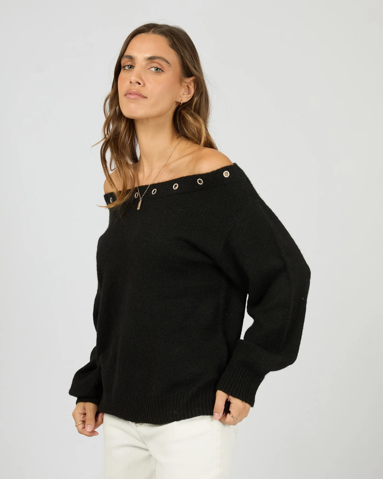 Lua Long Sleeve Off Shoulder Top Black sold by All About Eve product image thumbnail 4