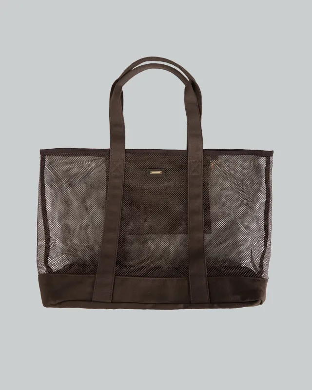 Aae Mesh Tote Bag Brown made by All About Eve