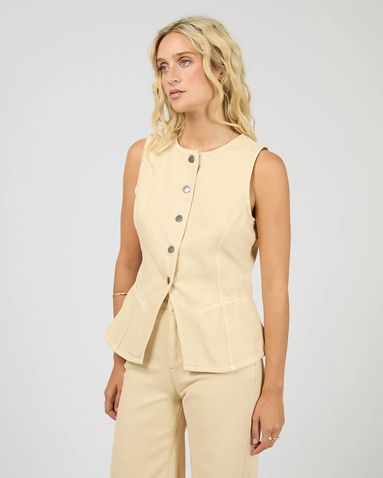 Lena Denim Vest Butter sold by All About Eve product image thumbnail 4