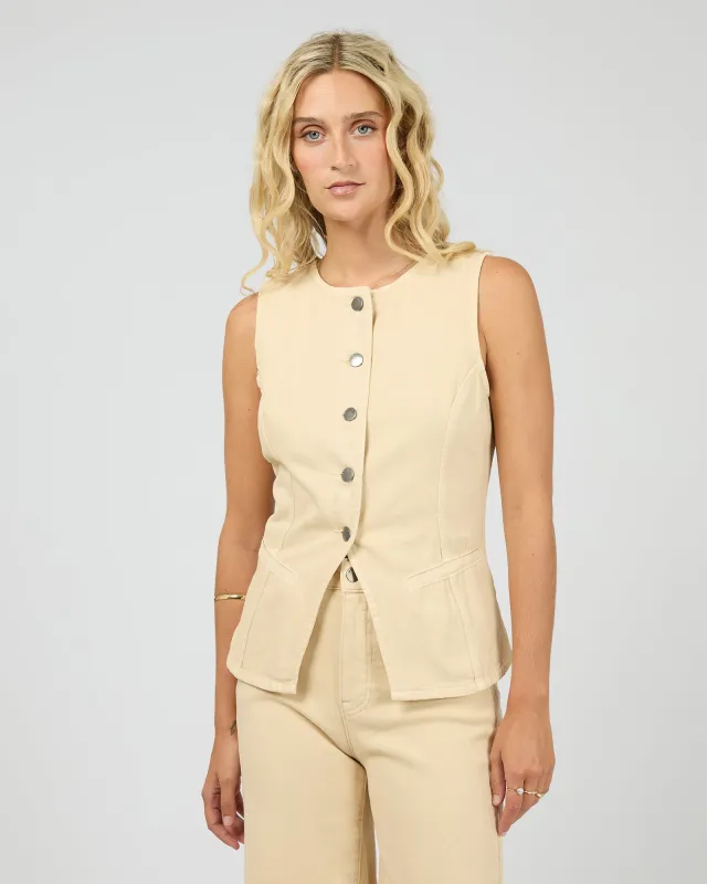 Lena Denim Vest Butter made by All About Eve