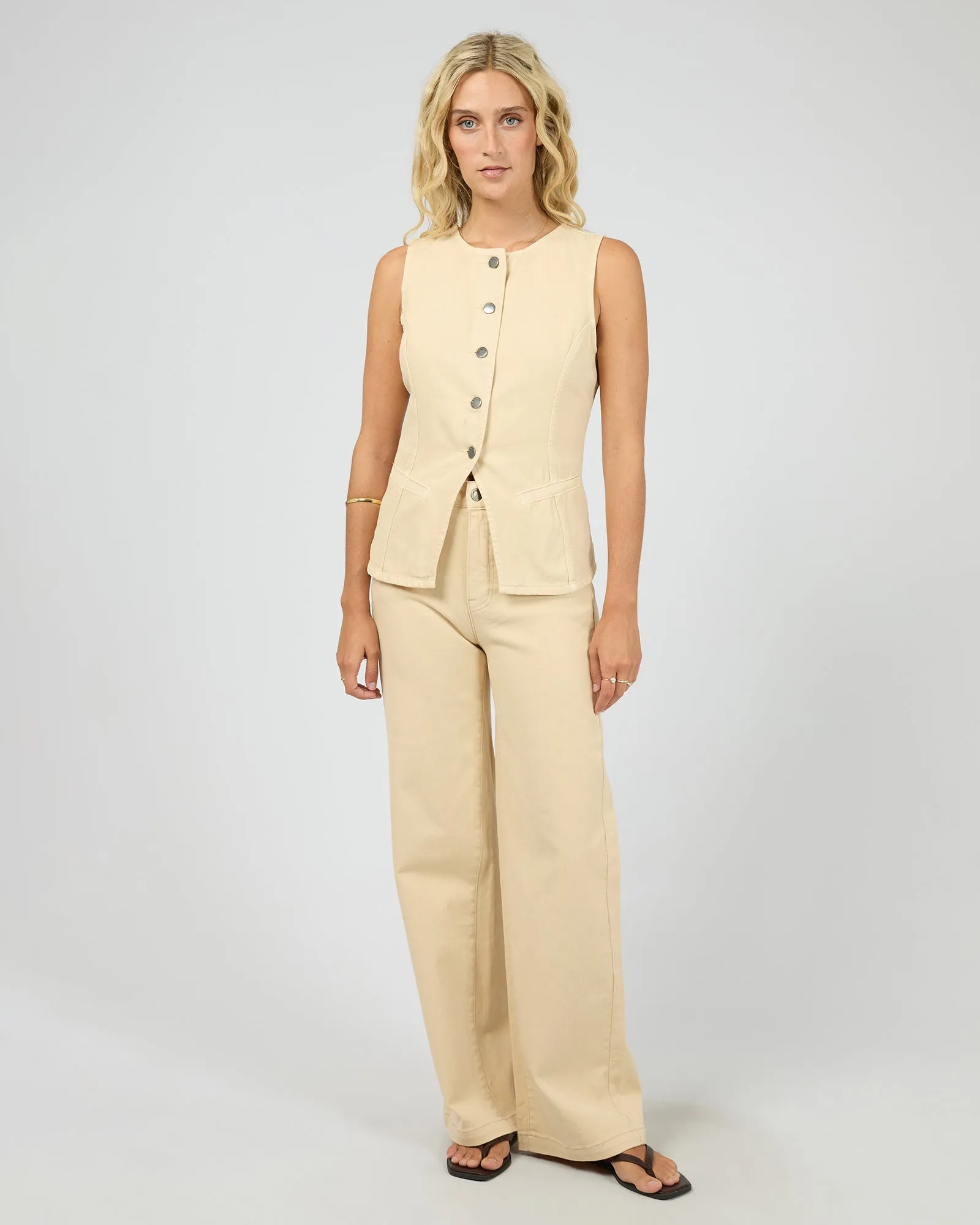 Lena Denim Vest Butter sold by All About Eve product image thumbnail 2