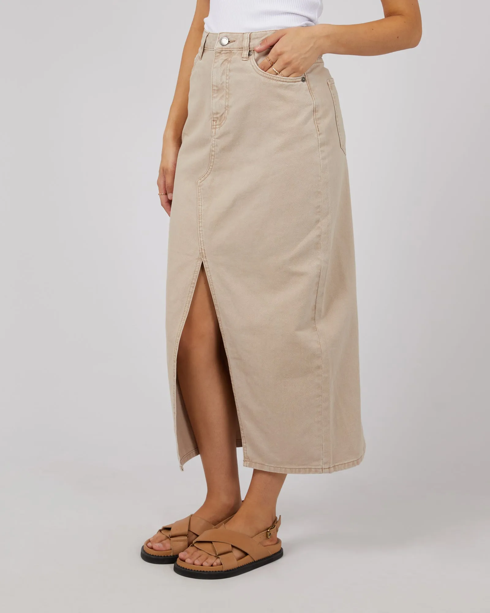 Pia Denim Maxi Skirt Beige sold by All About Eve product image thumbnail 5