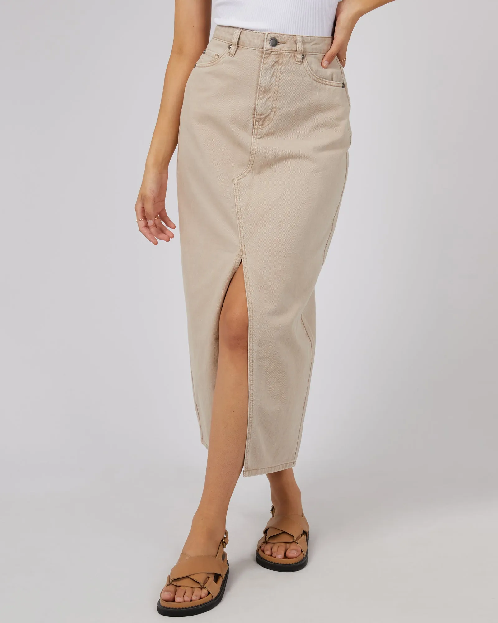 Pia Denim Maxi Skirt Beige sold by All About Eve product image thumbnail 2