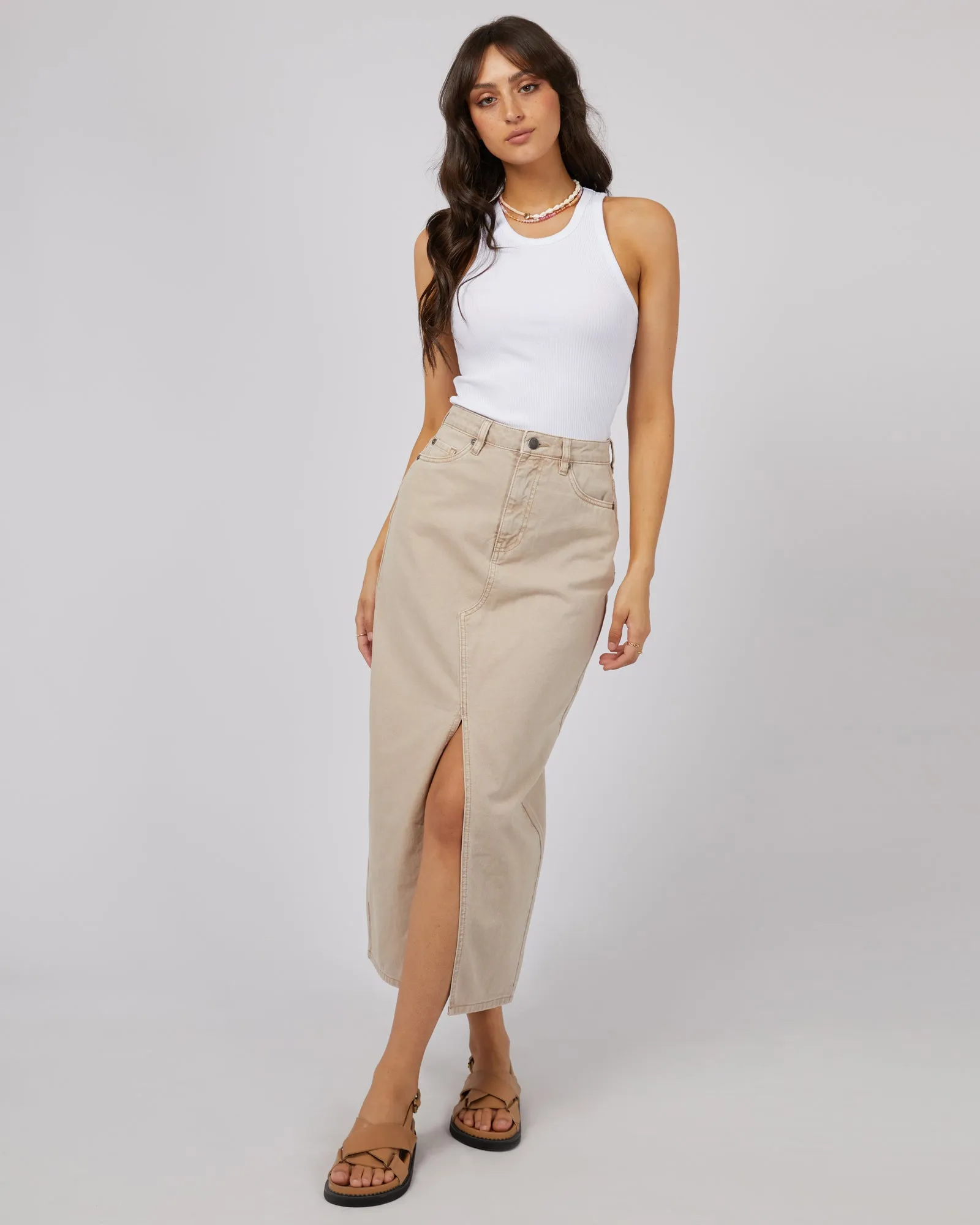 Pia Denim Maxi Skirt Beige sold by All About Eve product image thumbnail 3