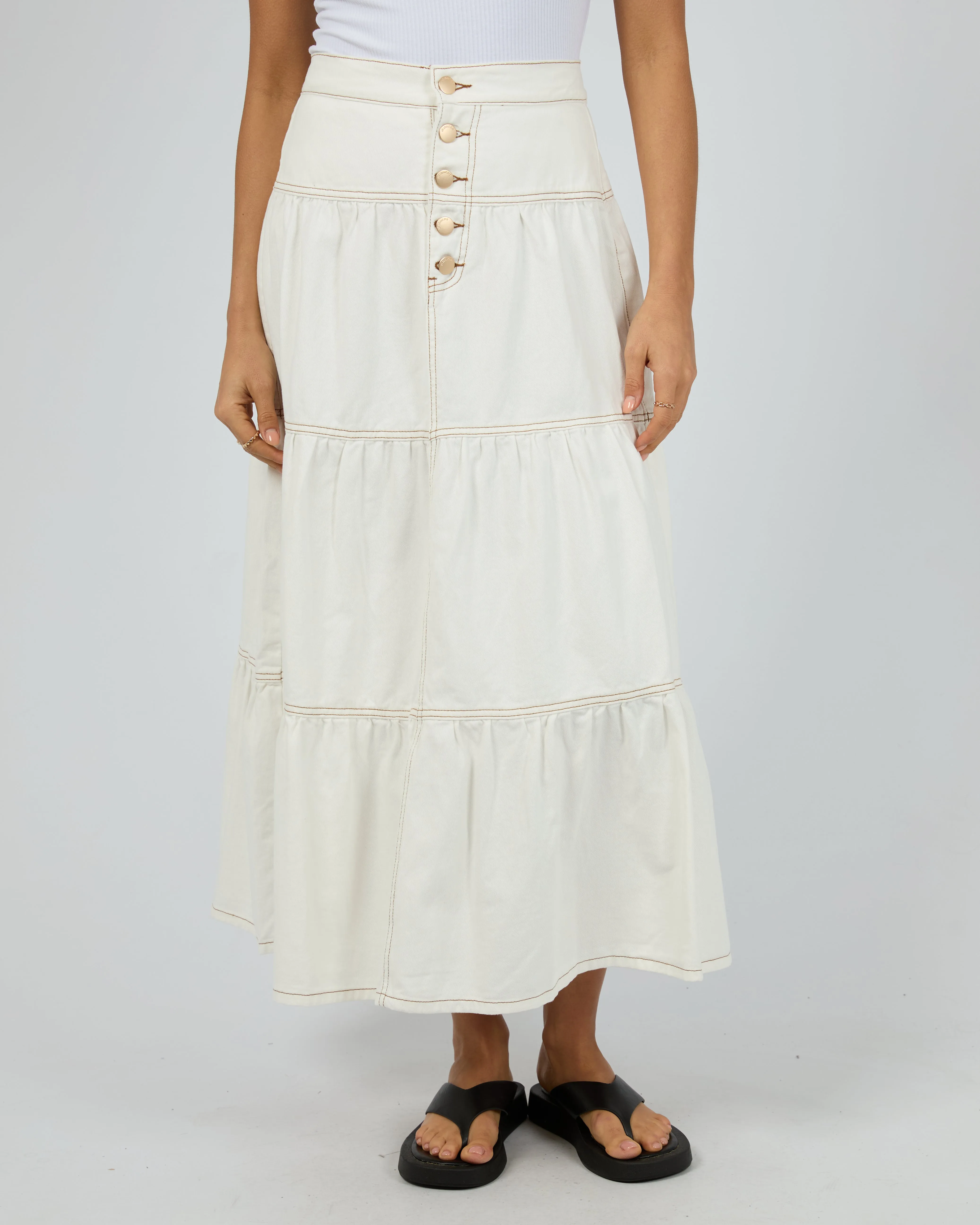Coco Denim Maxi Skirt Vintage White sold by All About Eve product image thumbnail 2