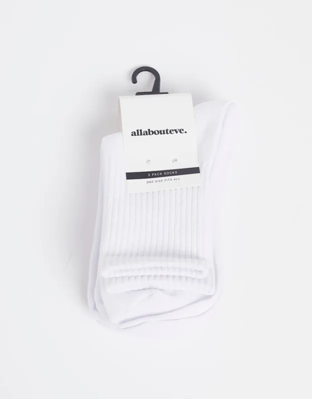 Aae Ankle Socks 3 Pack White sold by All About Eve