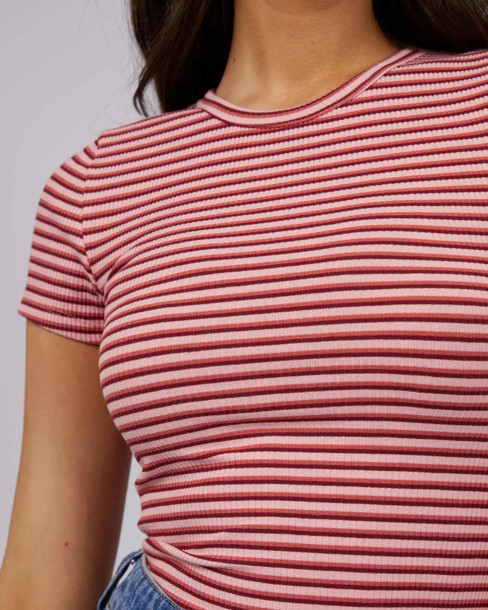 Eve Rib Stripe Tee Pink sold by All About Eve product image thumbnail 5