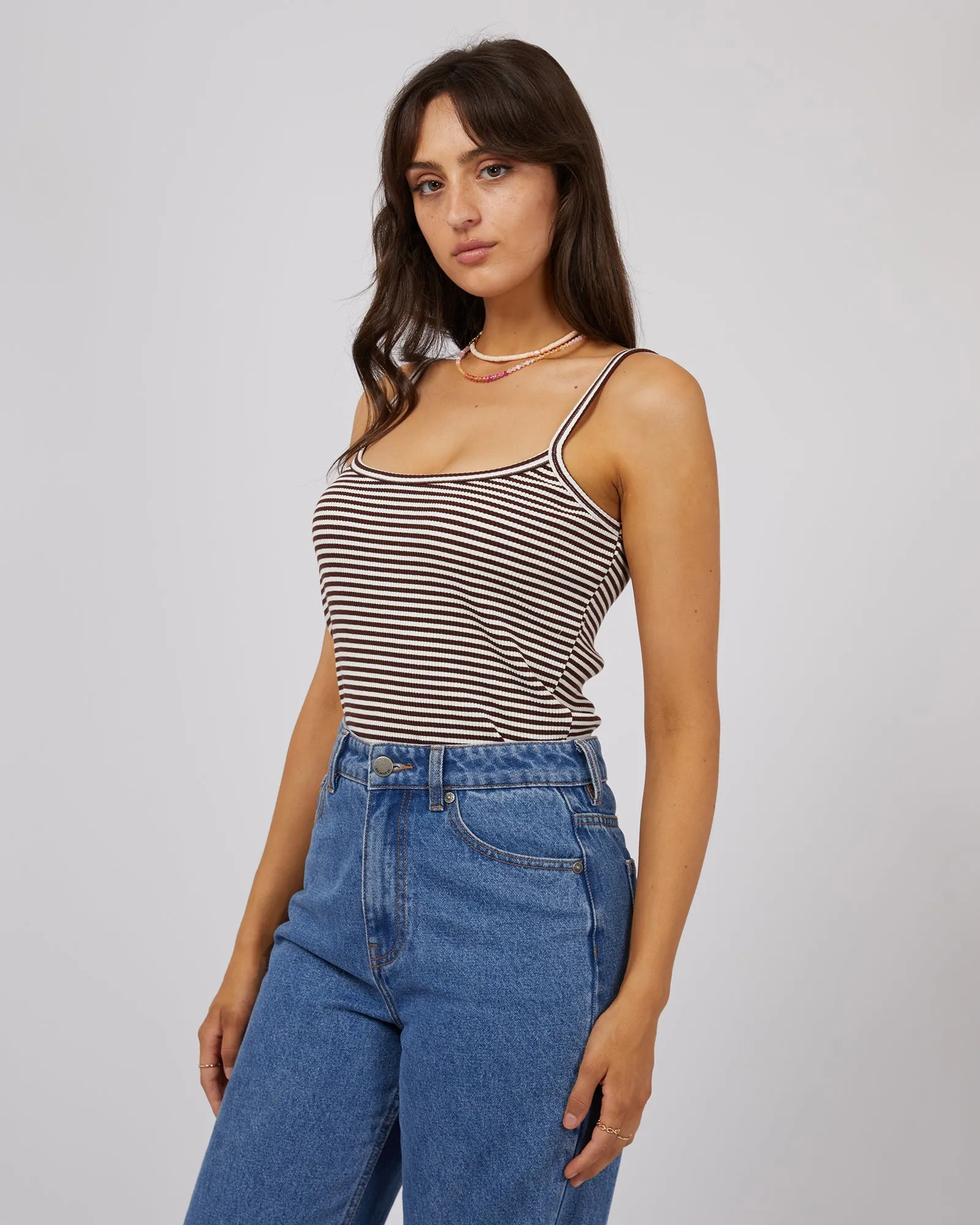 Eve Rib Stripe Cami Brown sold by All About Eve product image thumbnail 4