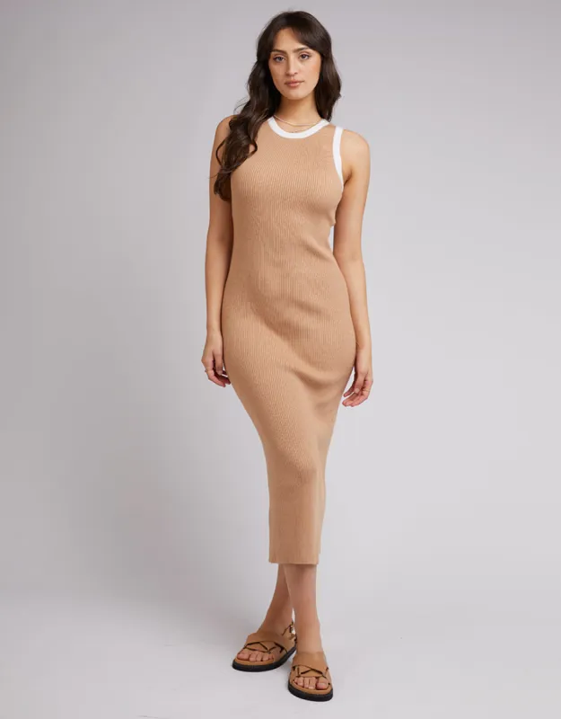Charlotte Midi Dress Tan sold by All About Eve