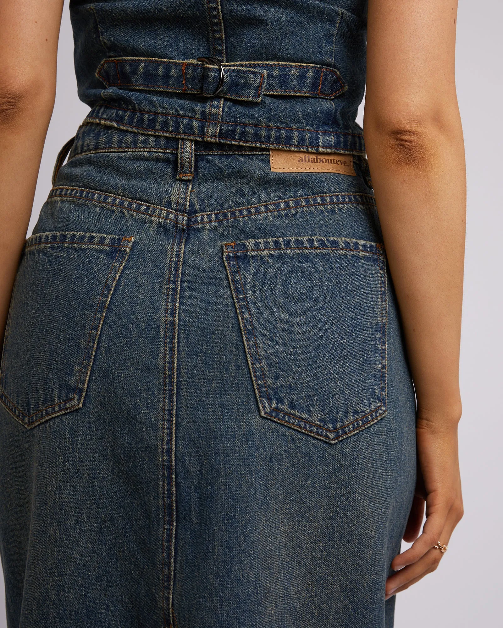 Ray Denim Maxi Skirt Dirty Denim sold by All About Eve product image thumbnail 5