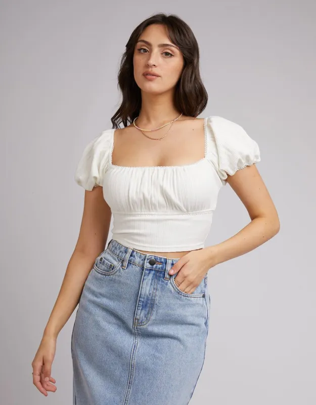 Shelby Top White sold by All About Eve