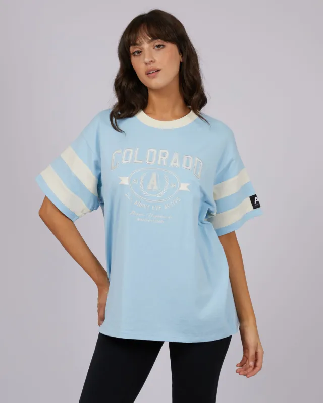 Aspen Oversized Tee Light Blue sold by All About Eve