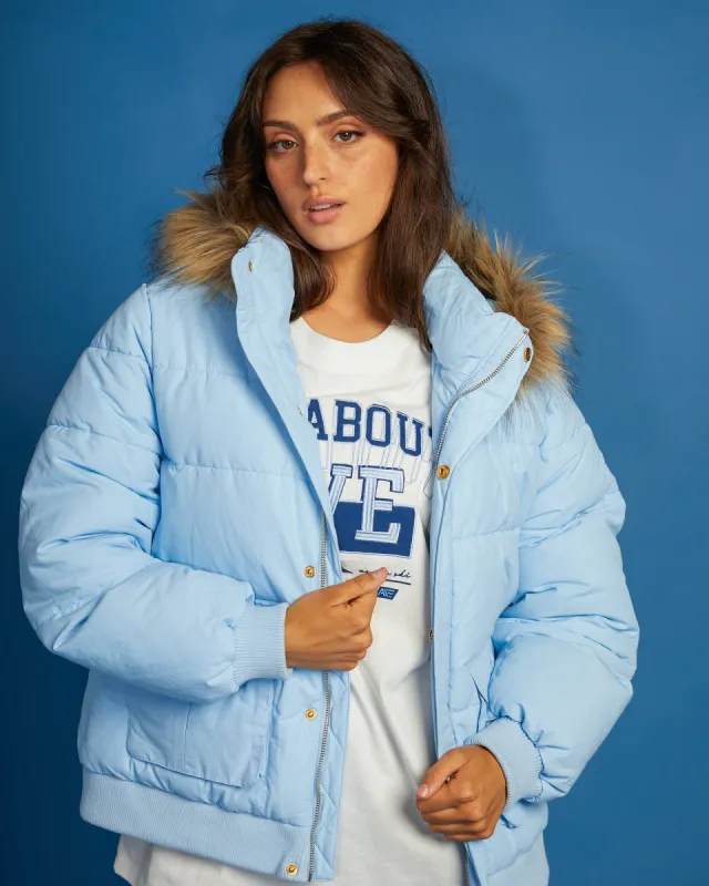 Active Fur Puffer Light Blue sold by All About Eve