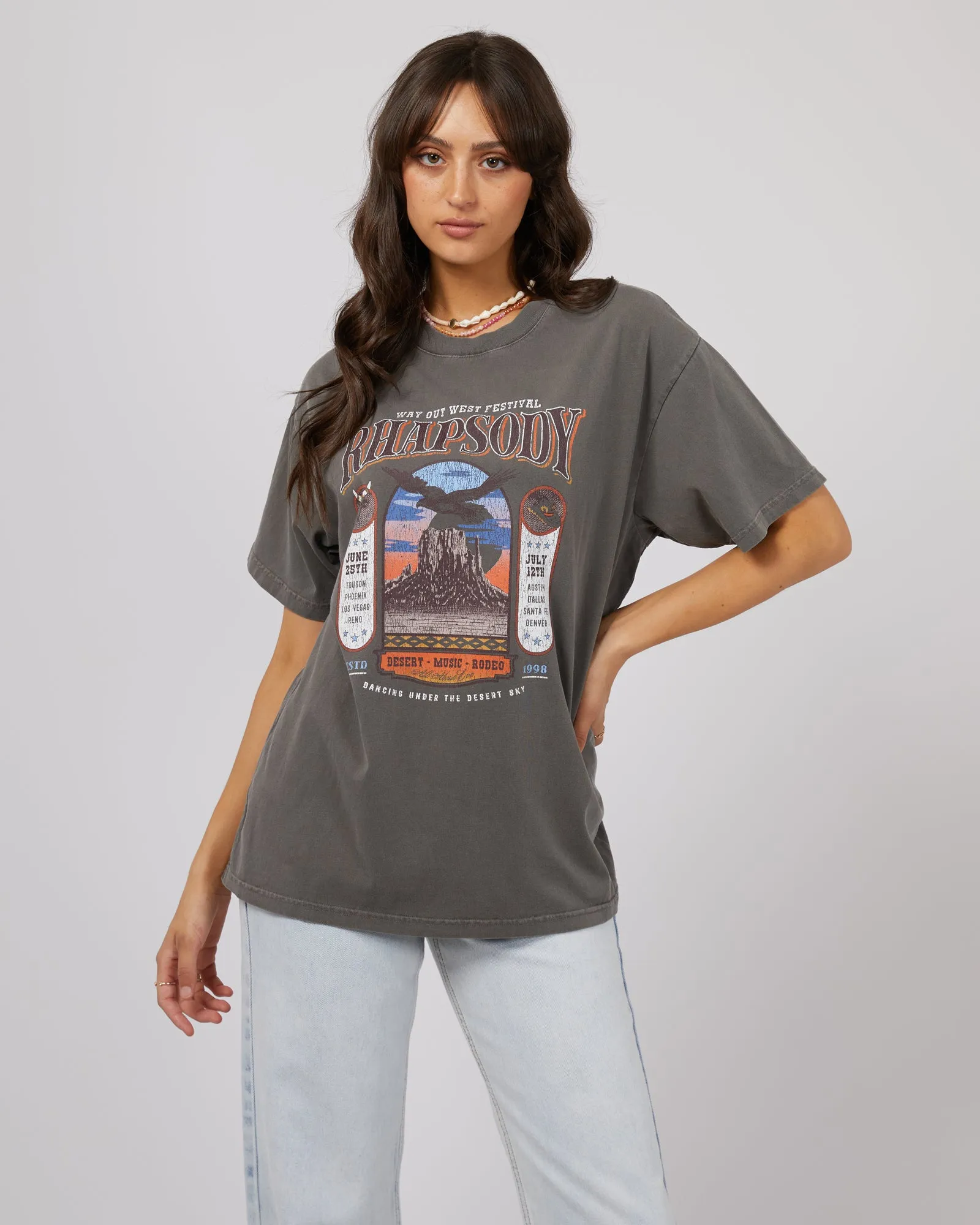 Sky Dance Oversized Tee Charcoal sold by All About Eve