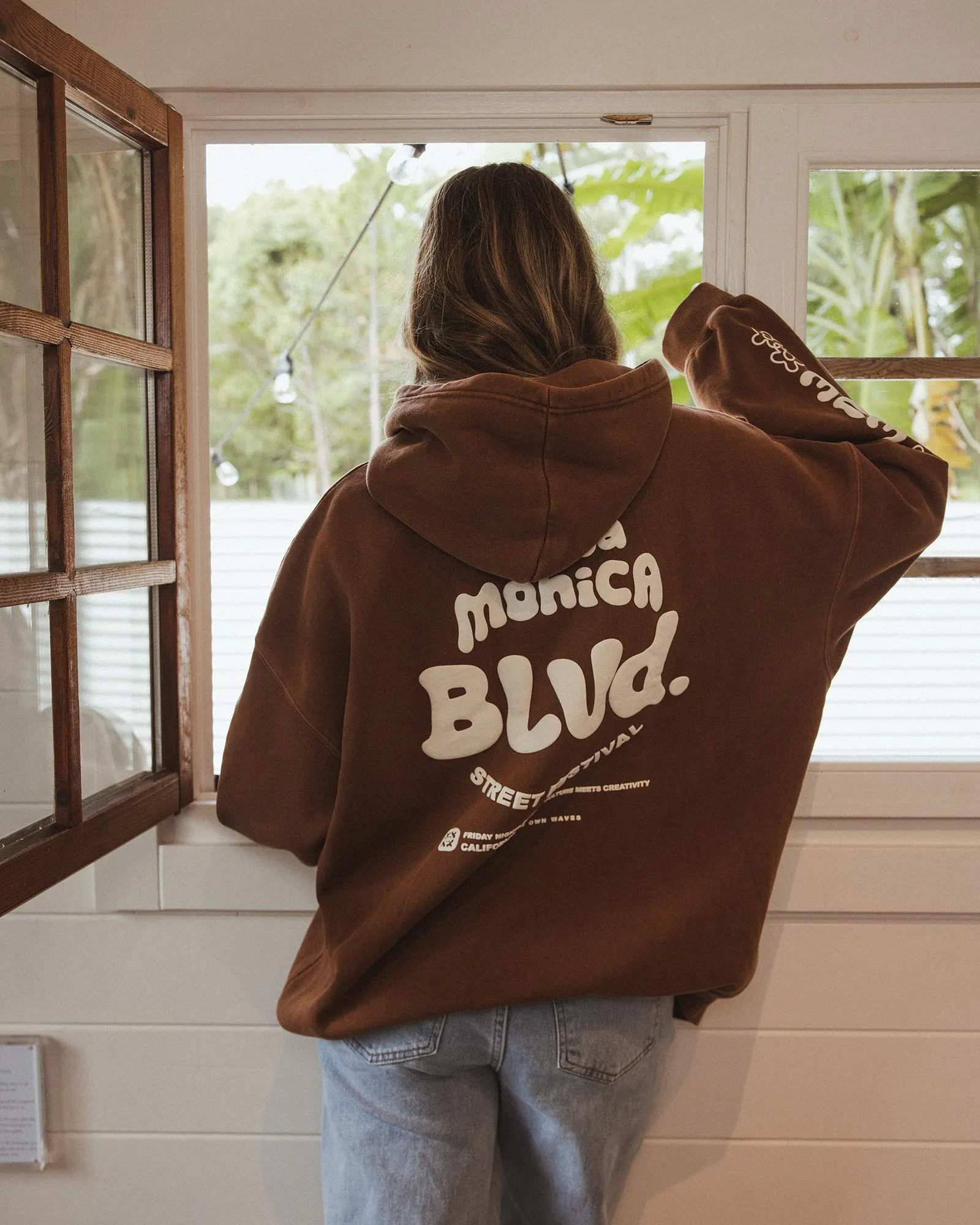 Santa Monica Hoodie Brown sold by All About Eve