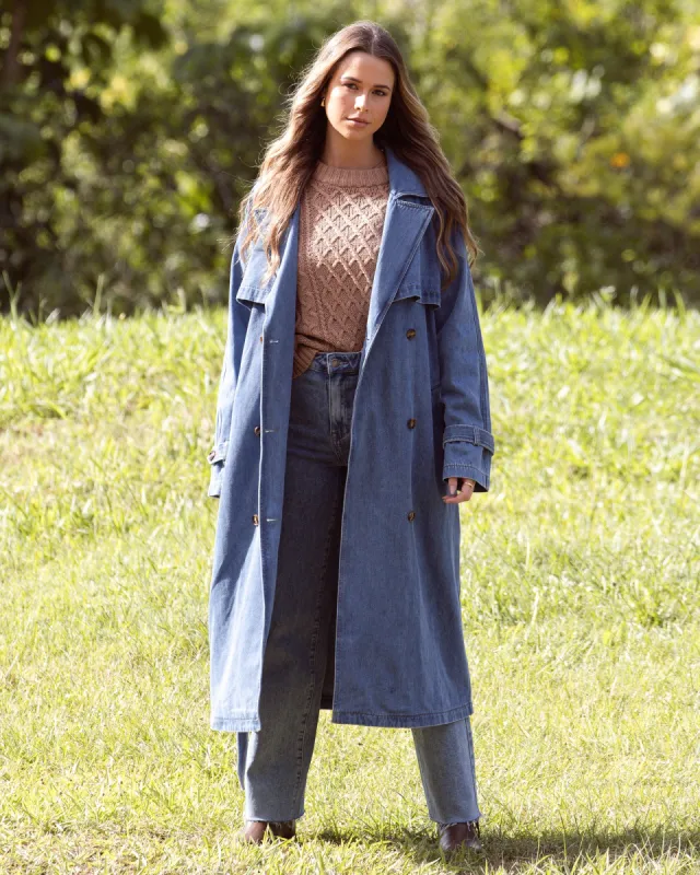 Rio Trench Coat Heritage Blue sold by All About Eve