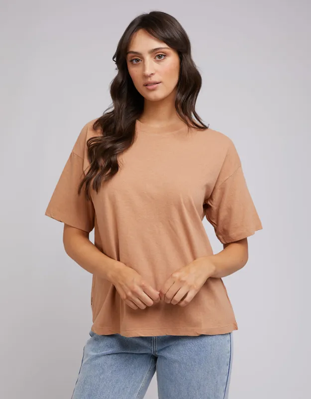 Aae Linen Tee Tan sold by All About Eve
