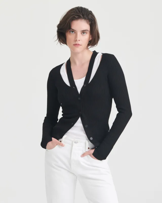Ribbed Cut Out Cardigan sold by Naadam