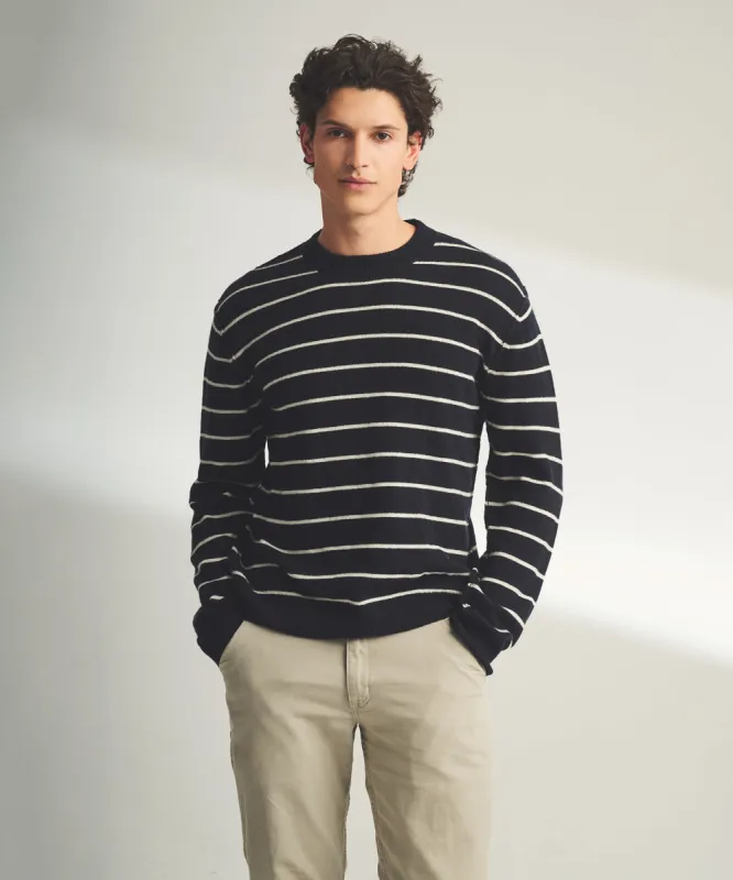 Lightweight Reversible Cashmere Striped Crewneck Sweater sold by Naadam