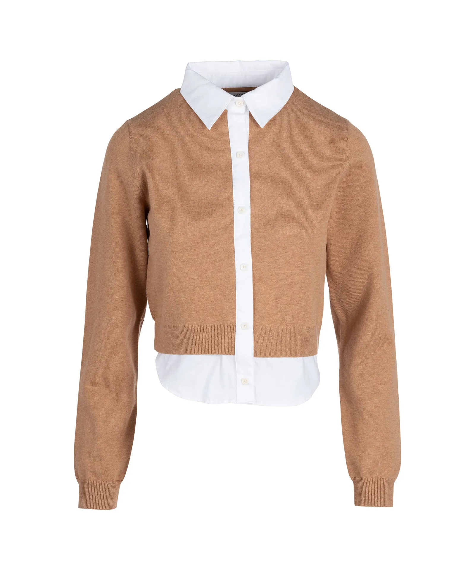 Mixed Media Long Sleeve Collared Cardigan sold by Naadam product image thumbnail 2