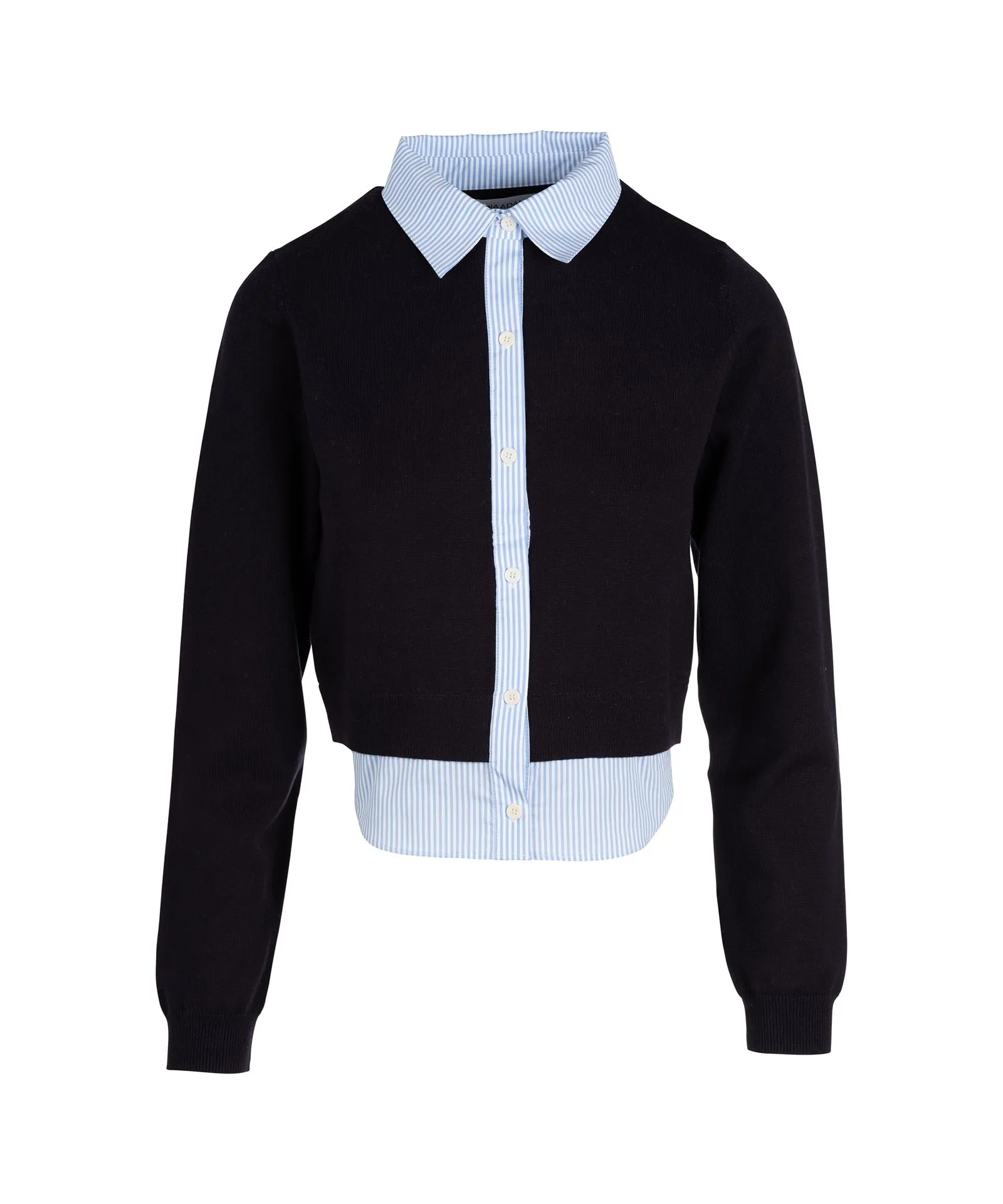 Mixed Media Long Sleeve Collared Cardigan sold by Naadam