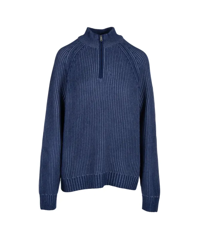 Cashmino Color Plaited Quarter Zip sold by Naadam