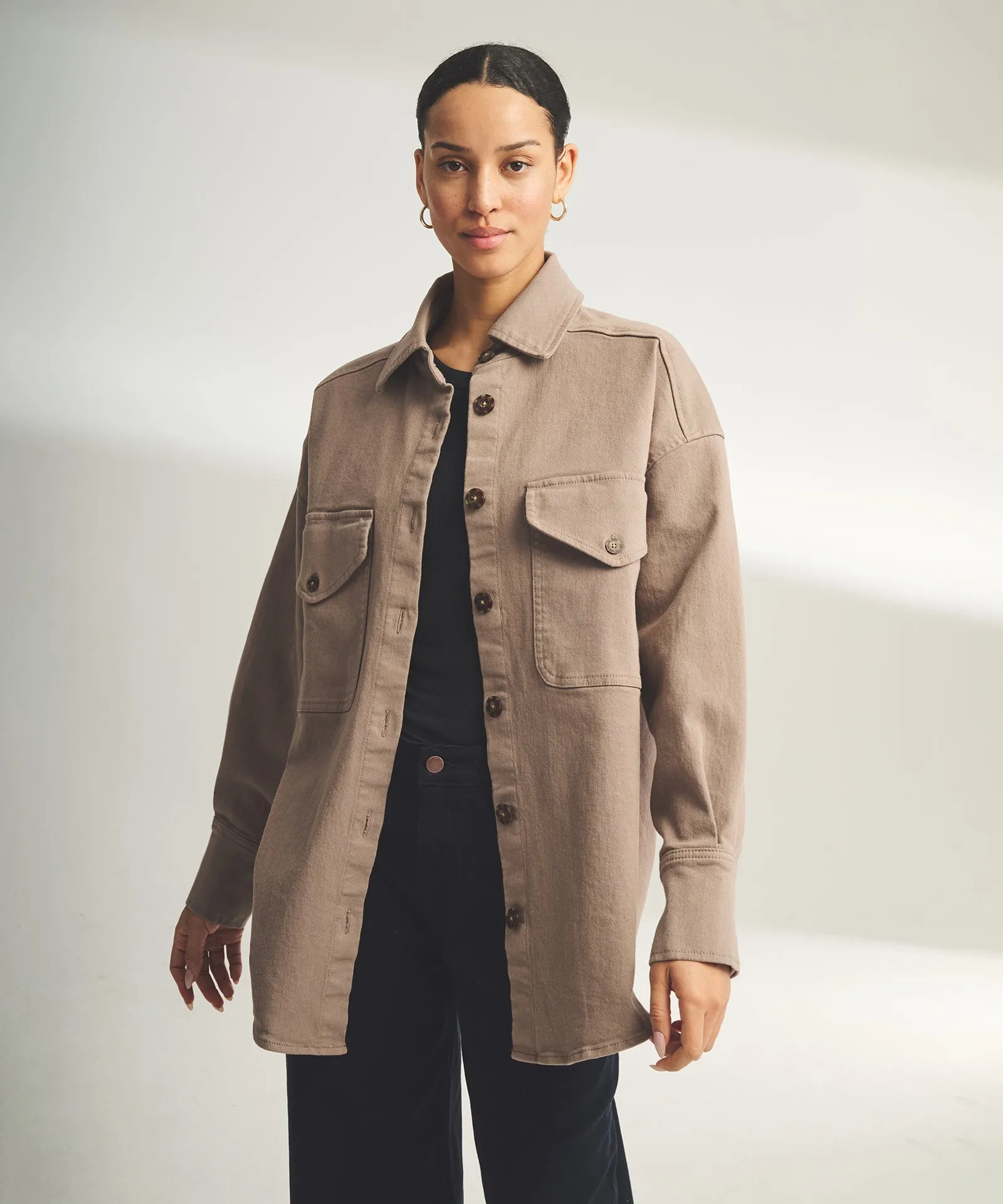 Soft Denim Oversized Jacket sold by Naadam product image thumbnail 3