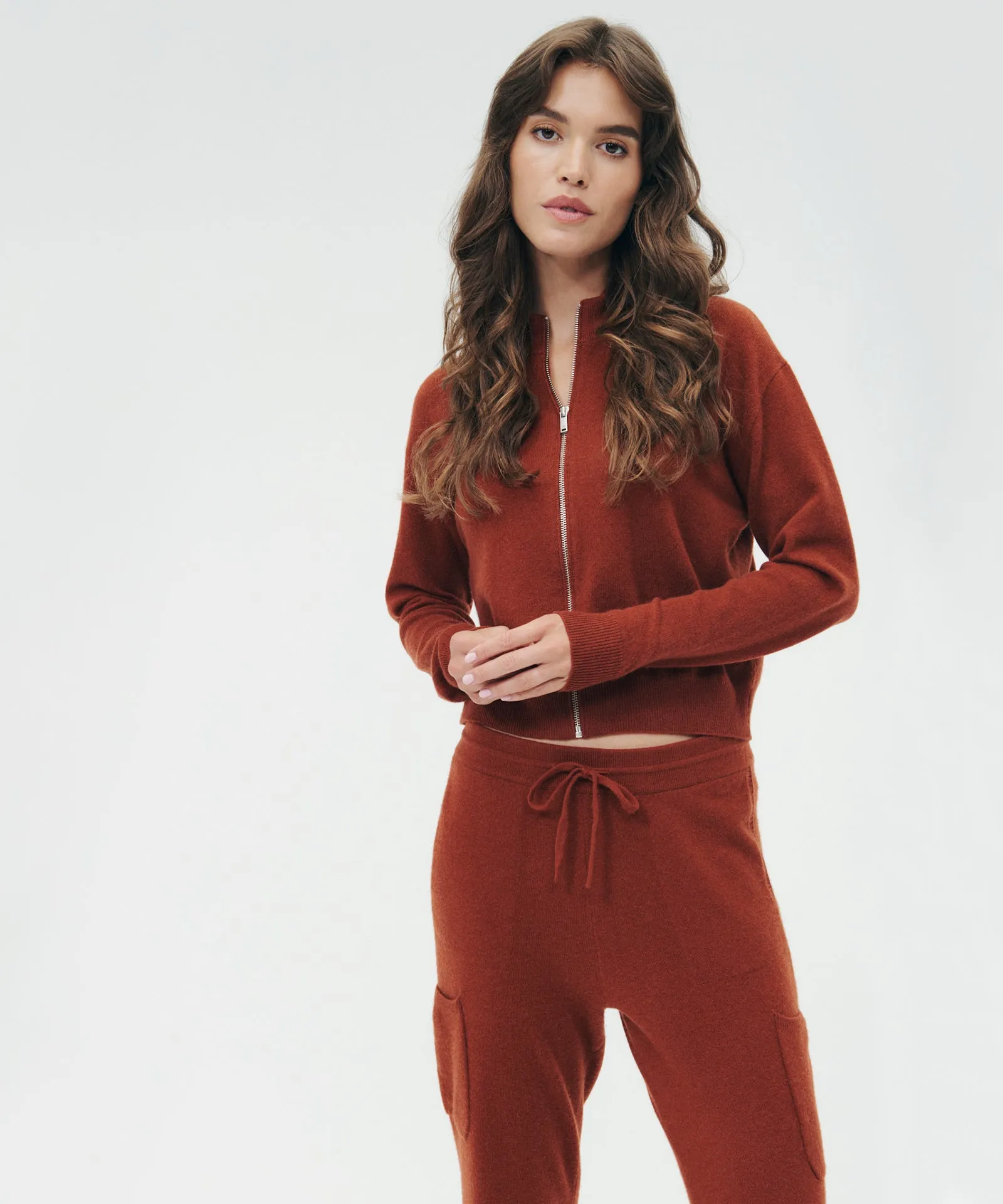 Cashmere Cropped Full Zip Sweater sold by Naadam product image thumbnail 2