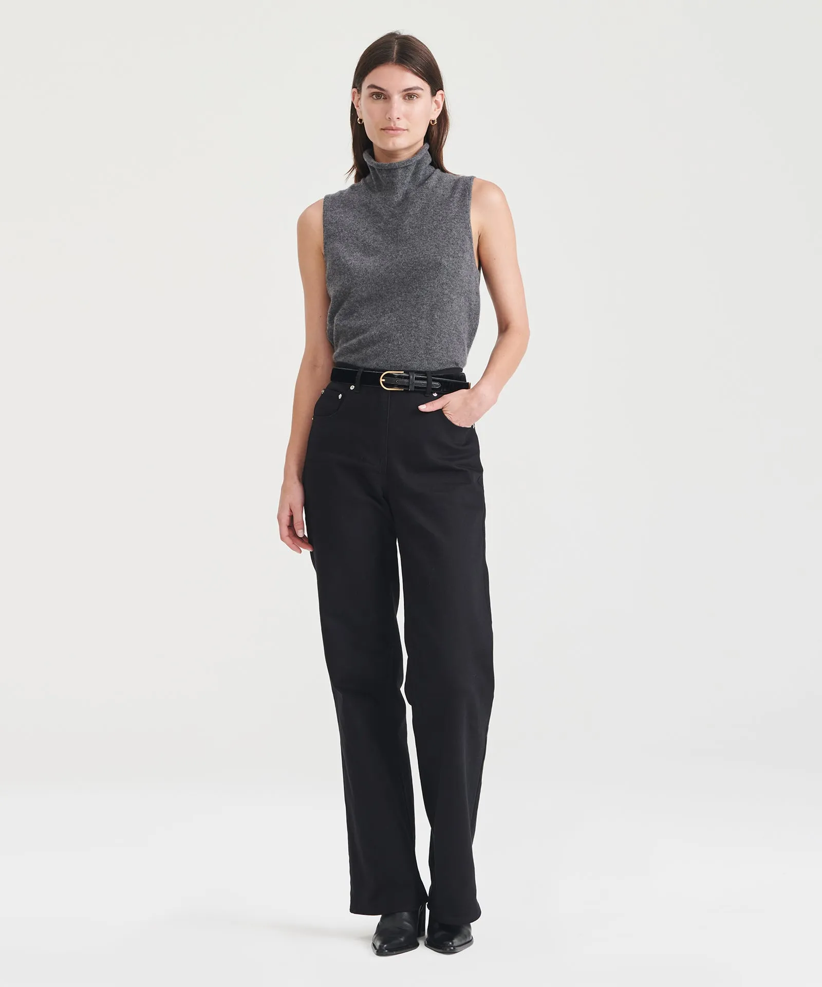 Signature Cashmere Sleeveless Turtleneck sold by Naadam product image thumbnail 3