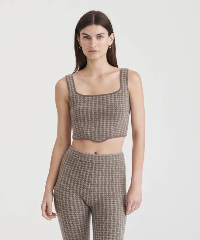 Luxe Houndstooth Jacquard Corset Top sold by Naadam