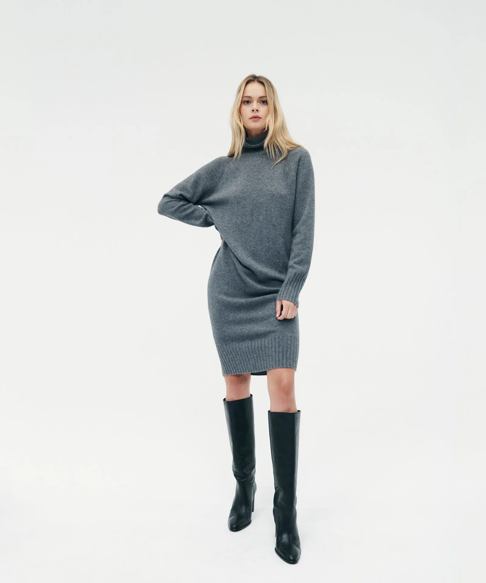 Luxe Cashmere Turtleneck Dress sold by NAADAM