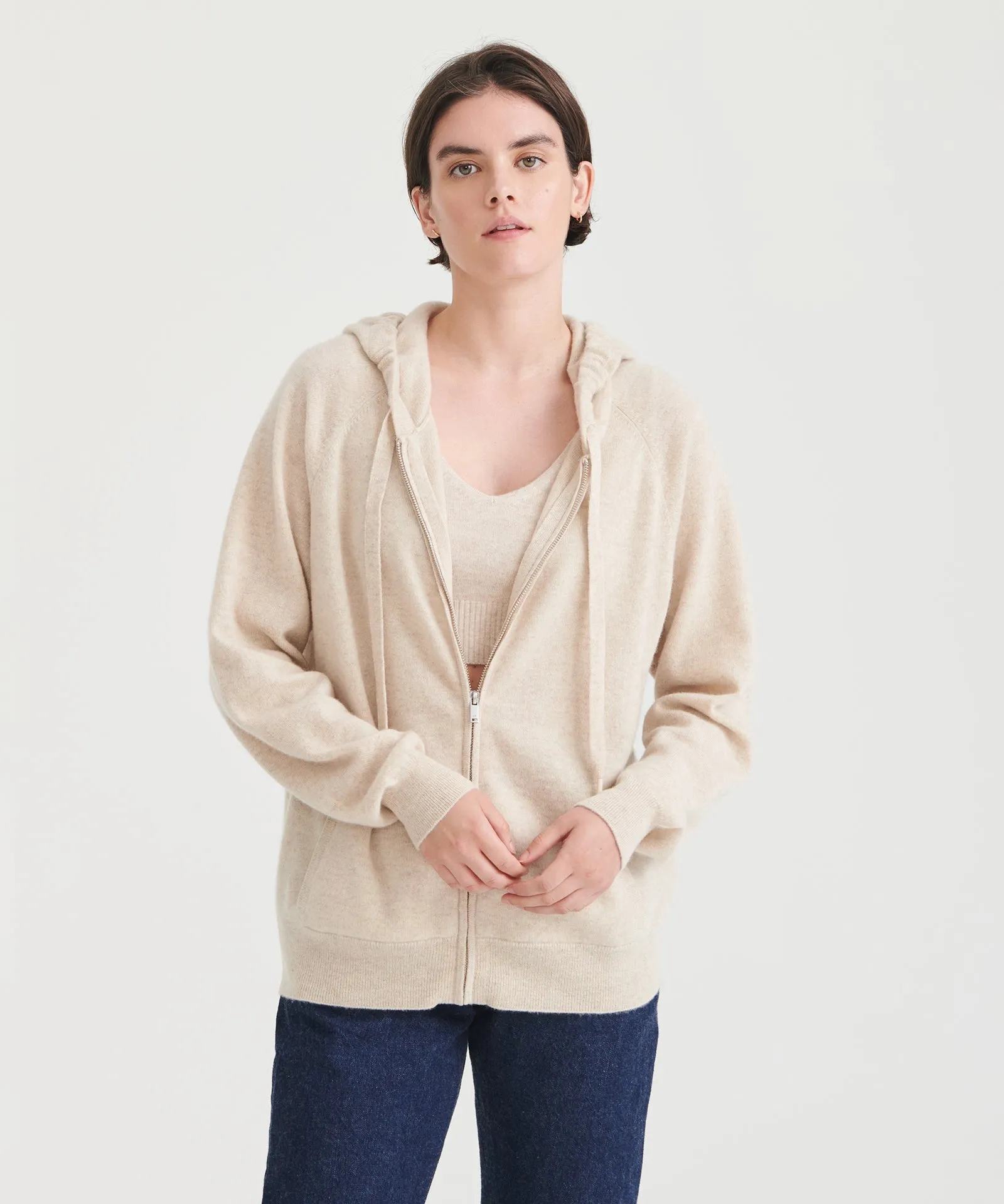 Signature Cashmere Zip Up Hoodie sold by NAADAM product image thumbnail 2
