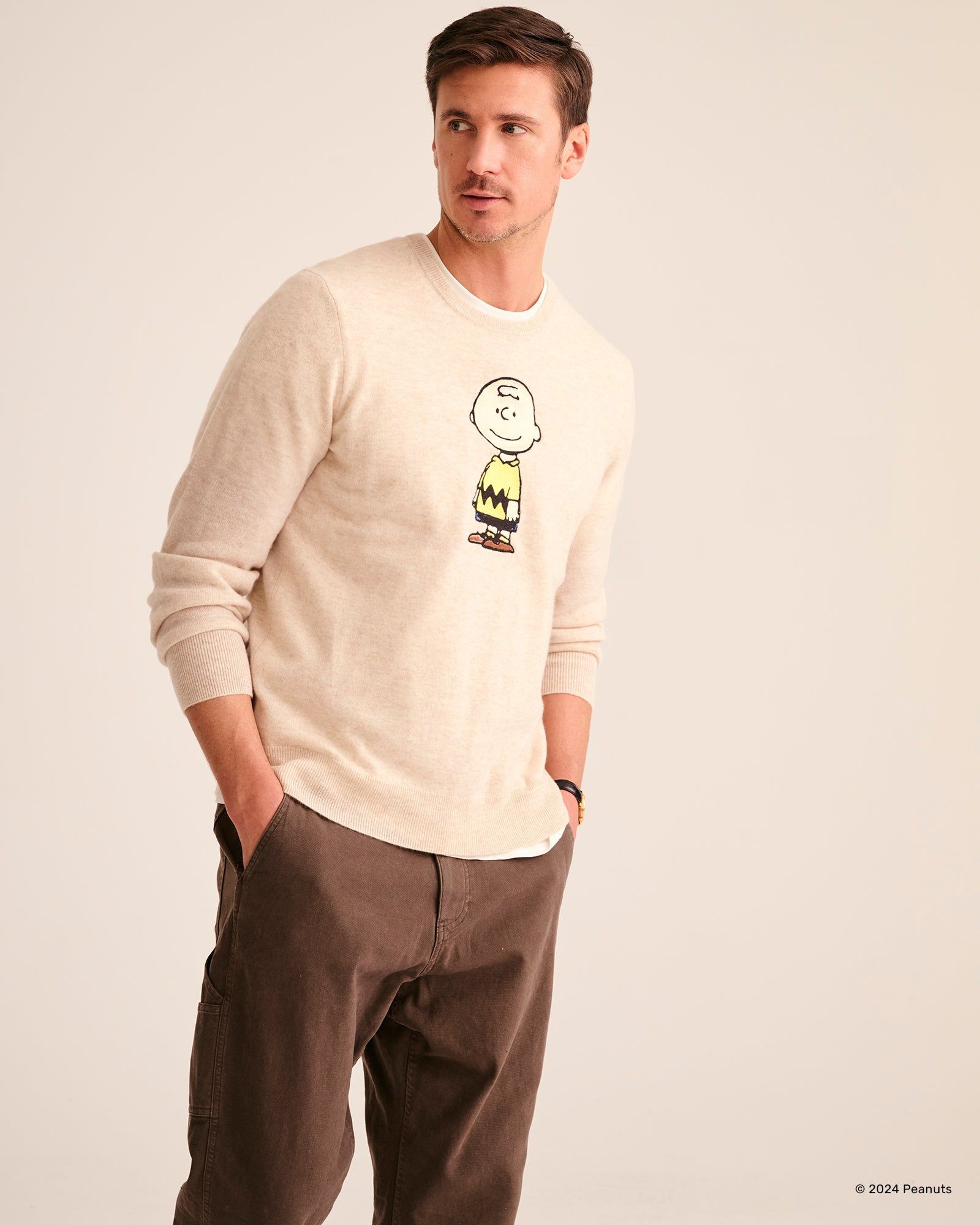 Men's Charlie Brown Cashmere Sweater sold by Naadam product image thumbnail 5