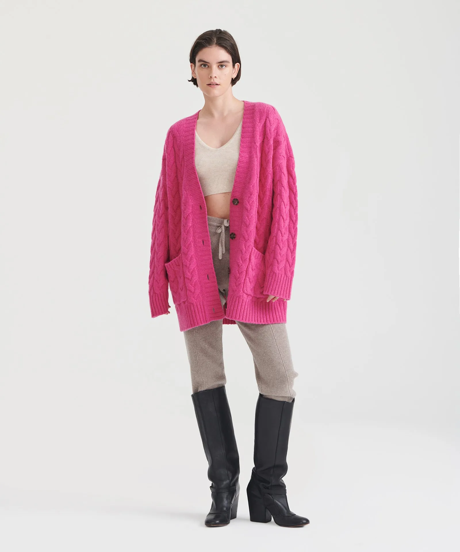 Cashmino Oversized Cable Cardigan sold by Naadam product image thumbnail 5