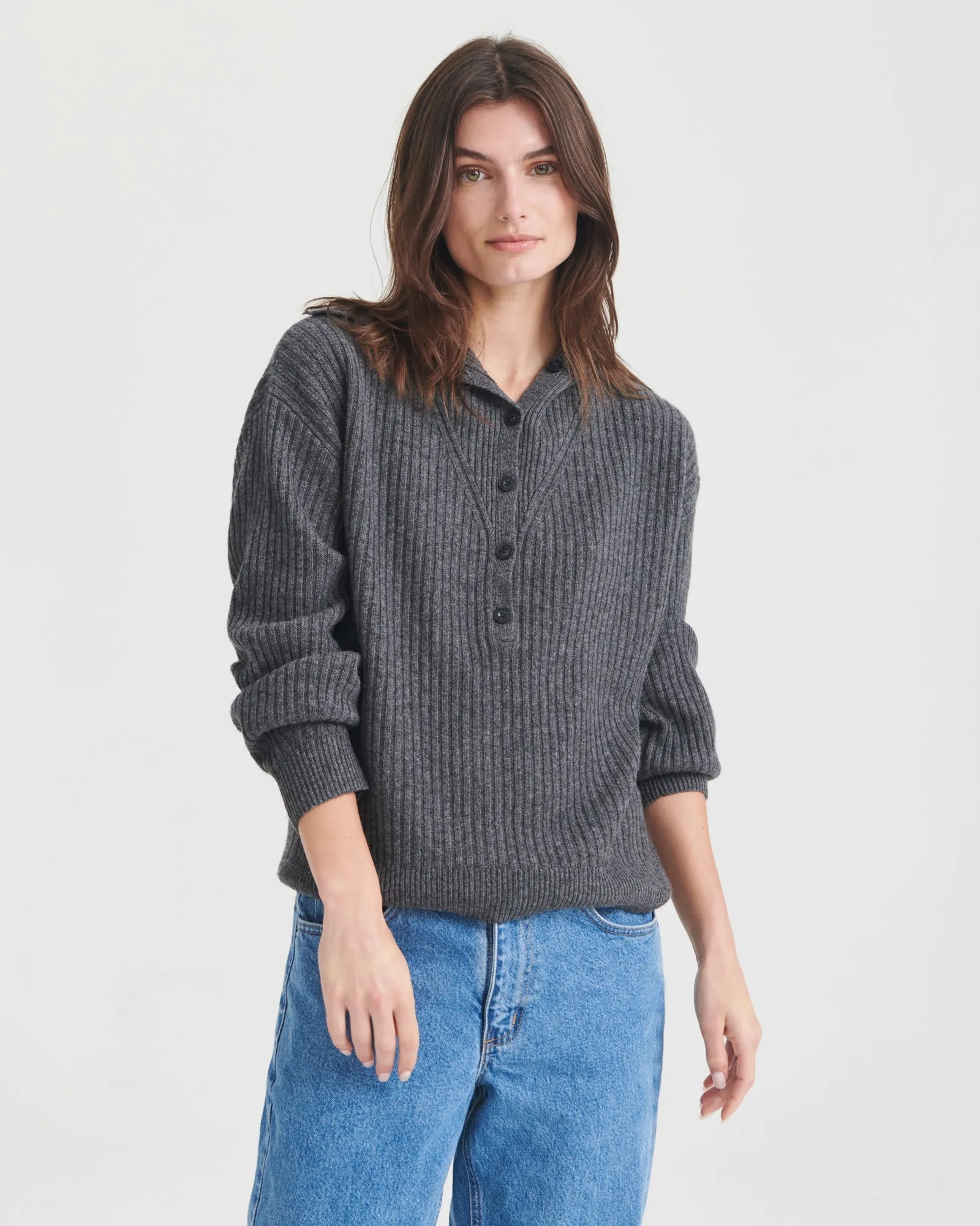 Cashmino Half Button Sweater sold by NAADAM product image thumbnail 2
