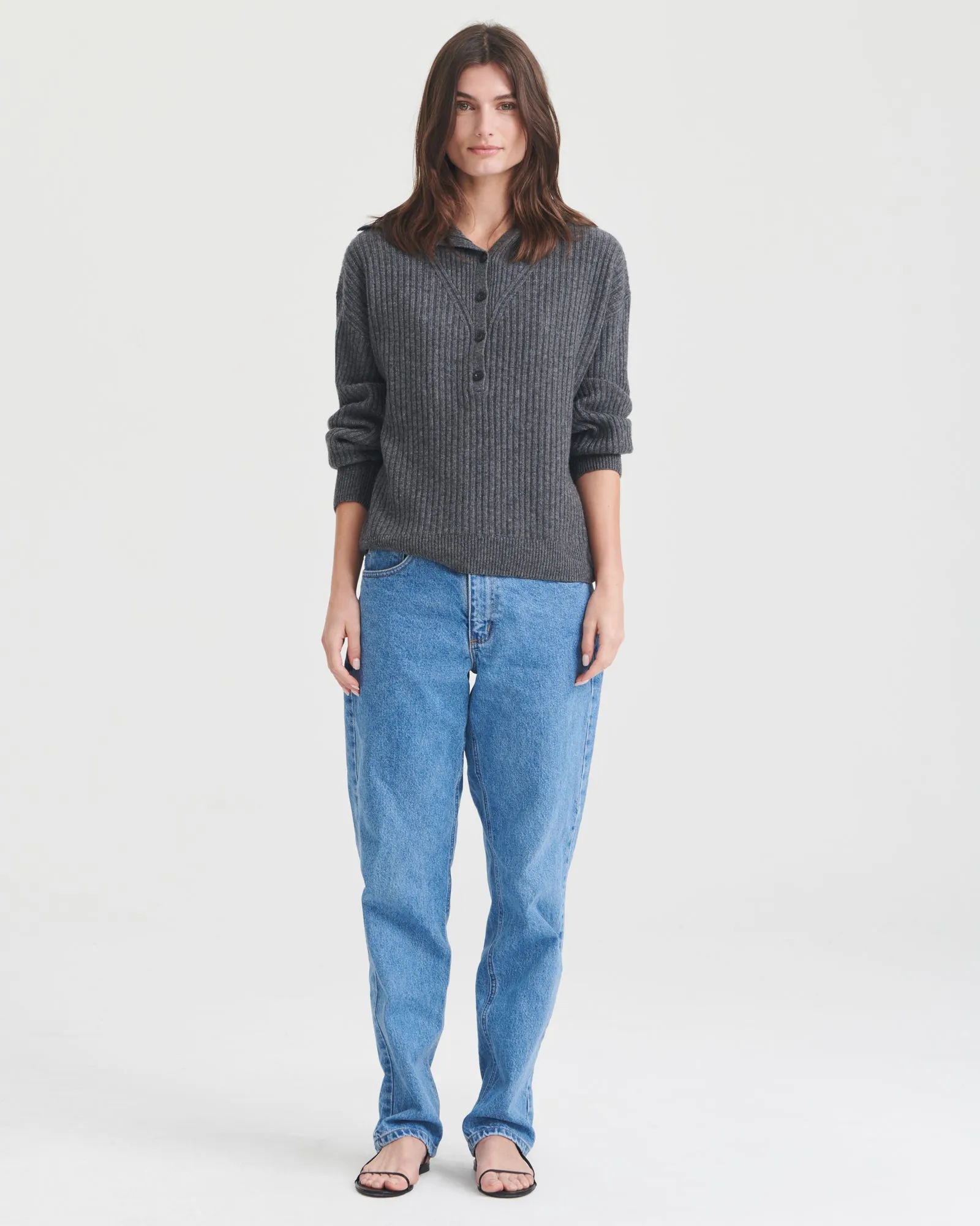 Cashmino Half Button Sweater sold by NAADAM product image thumbnail 3