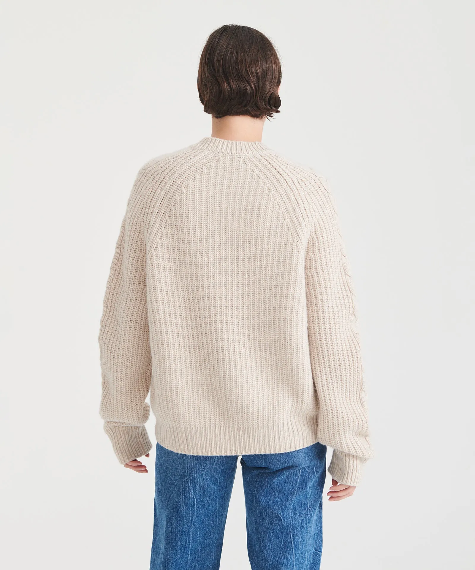 Cashmino Cable Split Neck Sweater sold by Naadam product image thumbnail 5