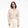 Cable Knit Sleeve Henley Hoodie sold by Naadam