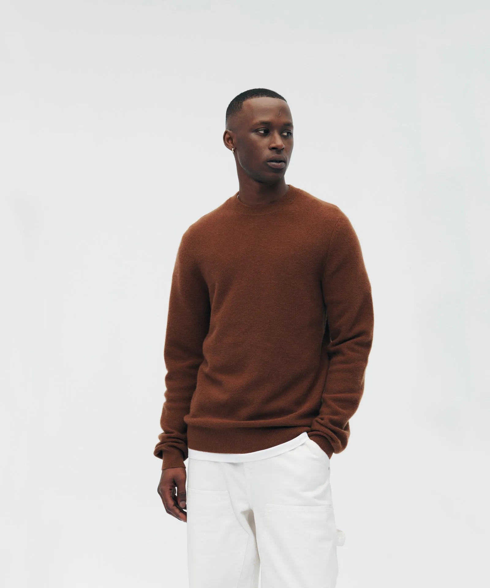 Signature Cashmere Textured Crewneck Sweater sold by Naadam product image thumbnail 3